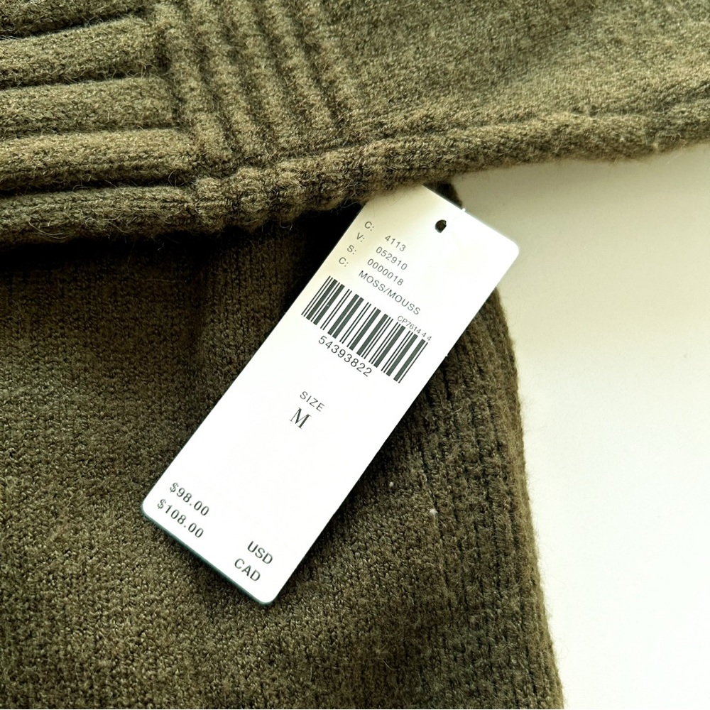 Anthropologie Margarita Tunic Sweater Moss Green Mock Neck Button Shoulder NWT M - Picture 15 of 16